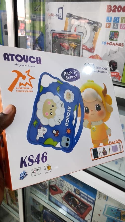 A touch Kiddies tab, ks48  10.1 inch screen, With Sim , 8g ram, 256g ROM , android os    